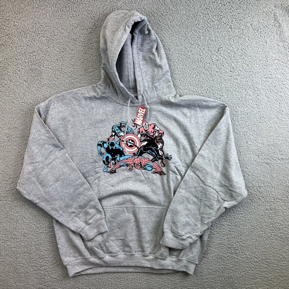 Marvel Avengers Mens Hooded Sweatshirt Sz 2XL Grey Hoodie New‎ w/Tags Pullover